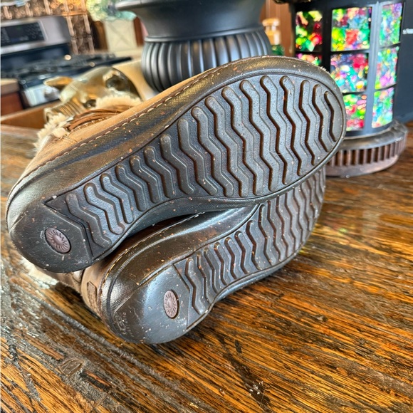 Ugg Cozy Shearling-Lined Ankle Brown Boots Lace Up Caspia Cozy - Picture 6 of 16